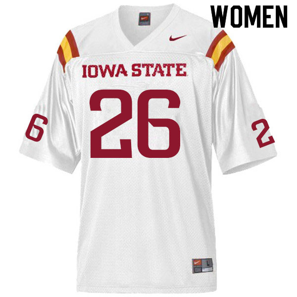 Iowa State Cyclones Women's #26 Micheal Tweten Nike NCAA Authentic White College Stitched Football Jersey IK42J68YR